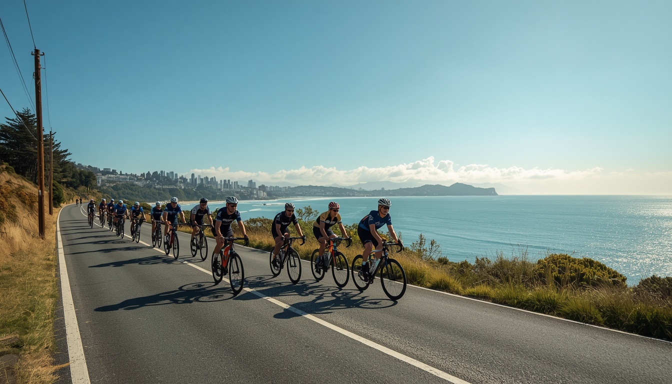 Vivshineflex group cycling ride along Auckland coast